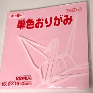 Pink Origami Paper 100 Sheets 15x15 cm Baby Pink Light Barbie Pink